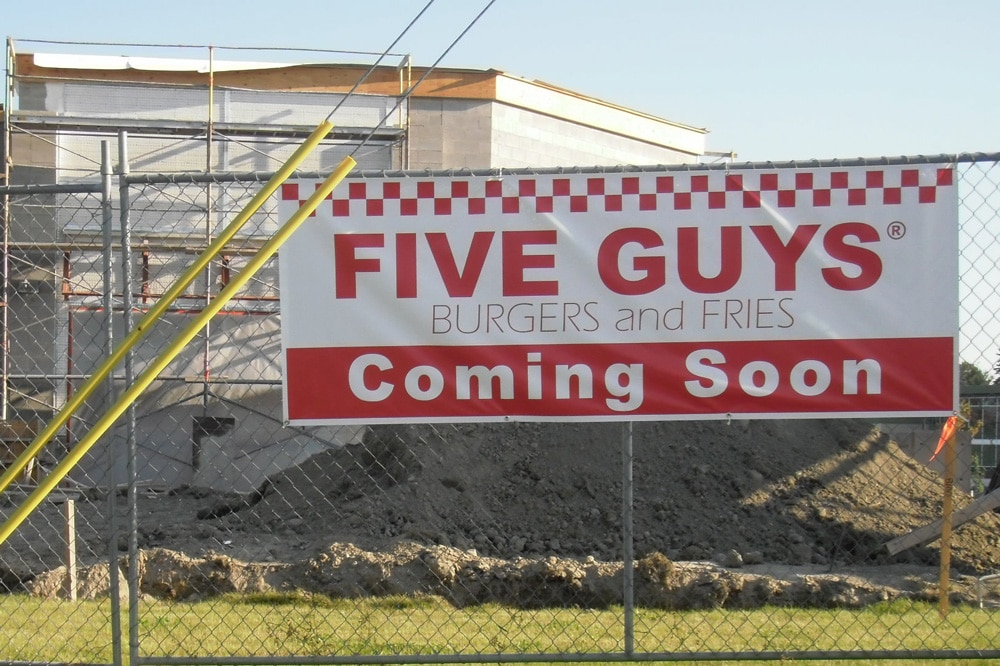 five guys, coming soon, burgers