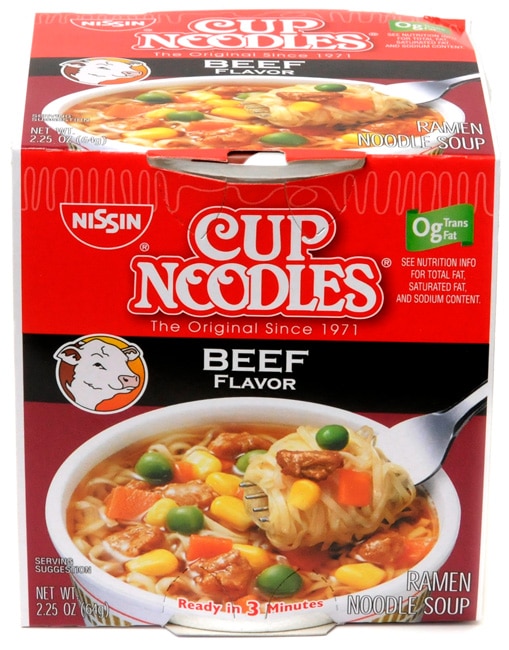 Cup Noodles Beef Flavor from Nissin | Nurtrition & Price