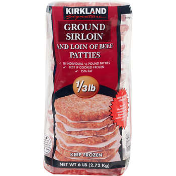 Ground Sirlion Burger from Kirkland Signature | Nurtrition & Price