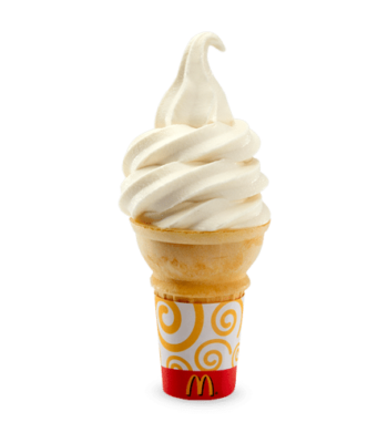 Vanilla Reduced Fat Ice Cream Cone from McDonaldâs | Nurtrition & Price